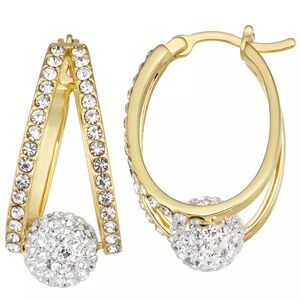 Chrystina Crystal Split Hoop Earrings
